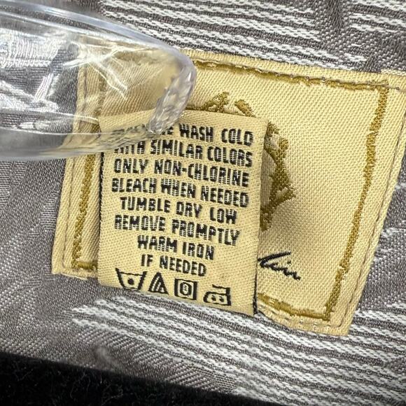 Vintage Y2K Joe Marlin Tropical Print Polo Shirt, Grey Palm Tree Check, L - Picture 3 of 6